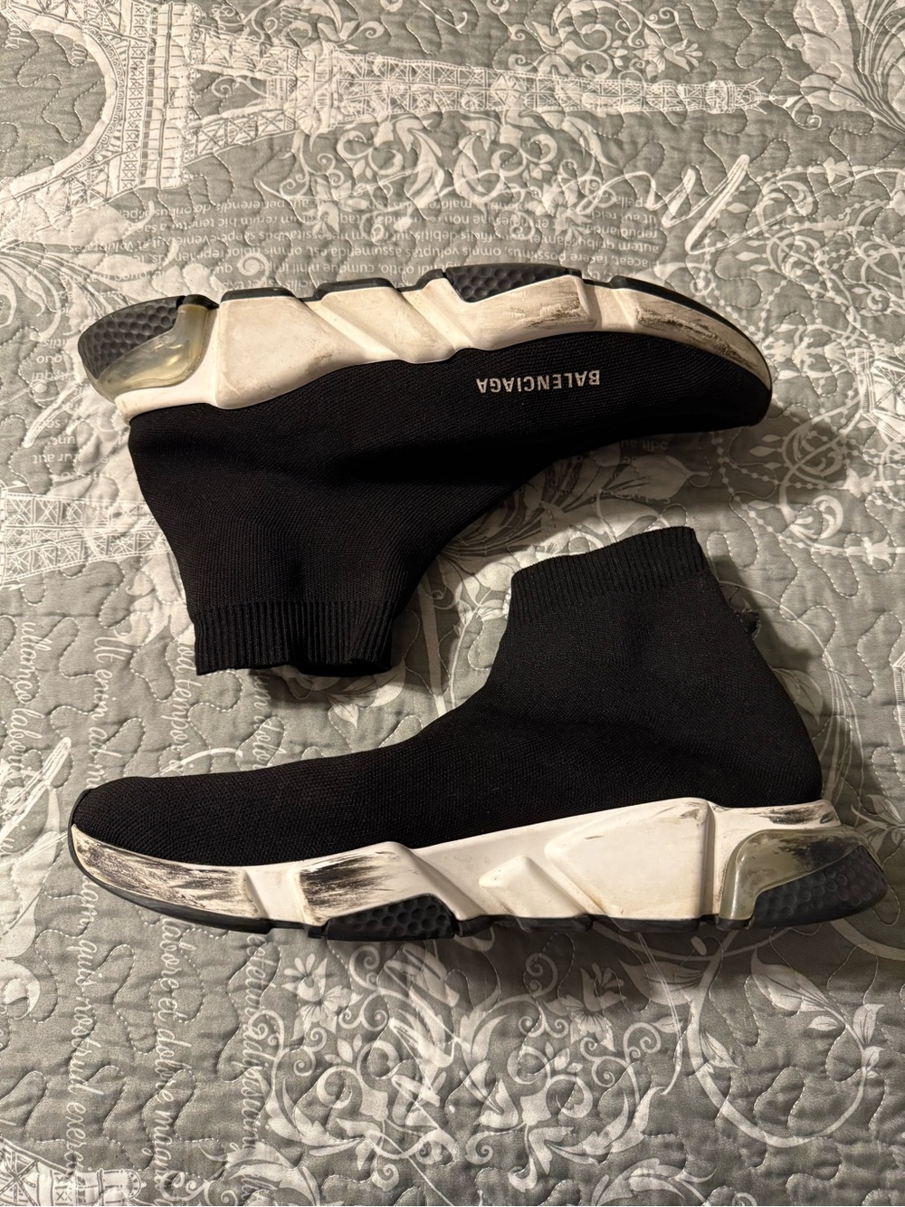 Balenciaga Black Sock Knit Speed Trainer Sneakers - Picture 4 of 10